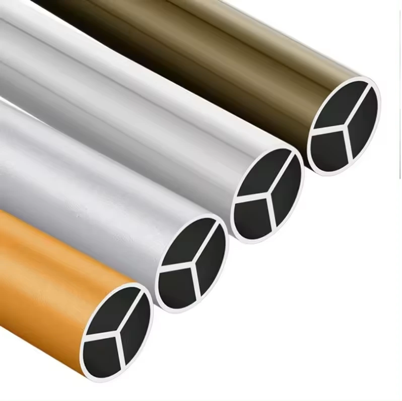 Tubo de guardarropa personalizado, tubo de aluminio redondo, tubo ovalado, accesorios para muebles de riel para ropa 1