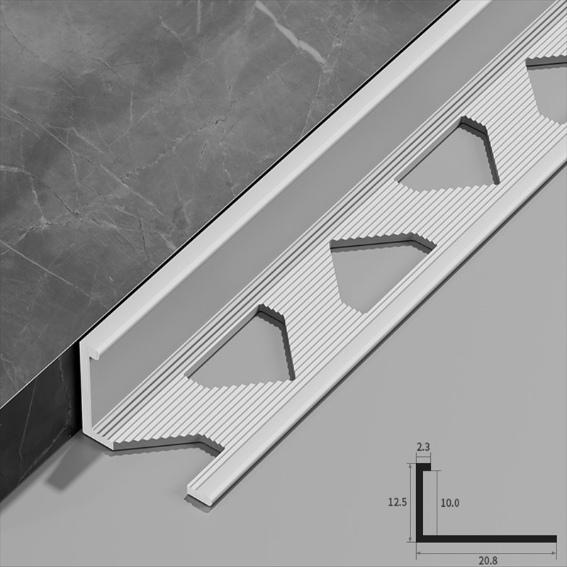Brushed AluminumAlloy l Shape Ceramic Corner TileTrim for Kitchen Bathroom 1
