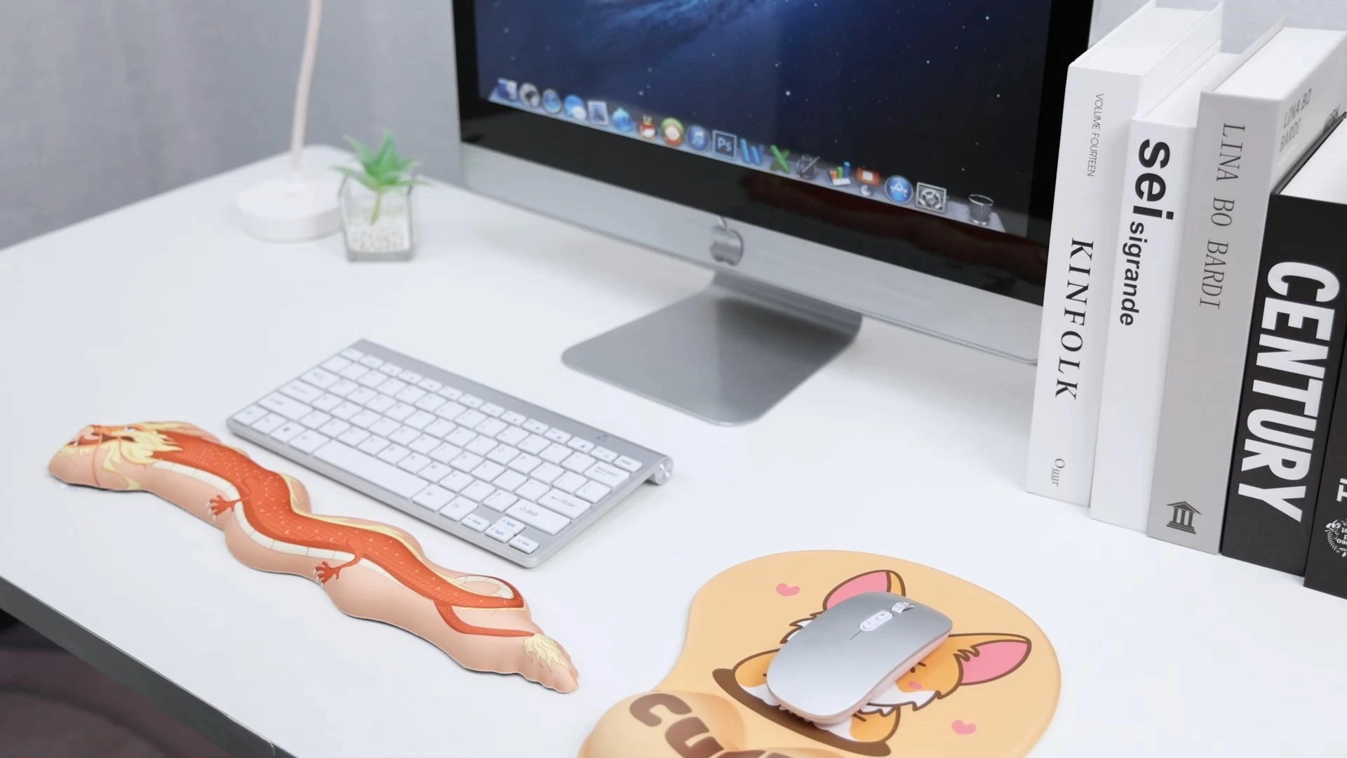Cartoon Corgi Ergonomische Gel-Handgelenkauflage und Mauspad, Gaming-Silikon-Mauspad-Set, Handgelenkauflage, Tastaturmatten-Set für Computer 1