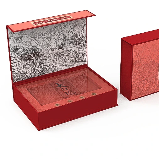 Boîte d'emballage de thé en forme de livre rouge 1