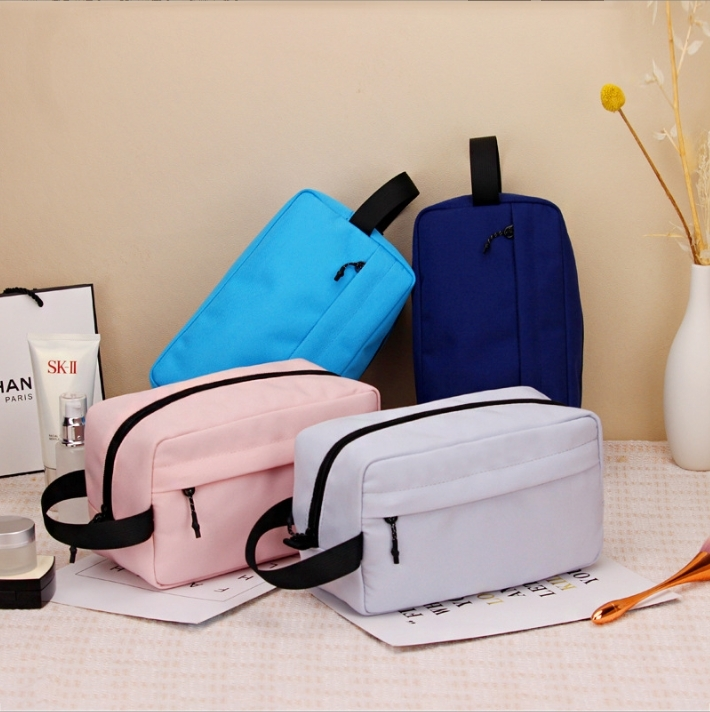 Bolsa de higiene pessoal rosa para viagem masculina e feminina, nova bolsa organizadora de maquiagem com zíper, sacola de lavagem, atacado 1