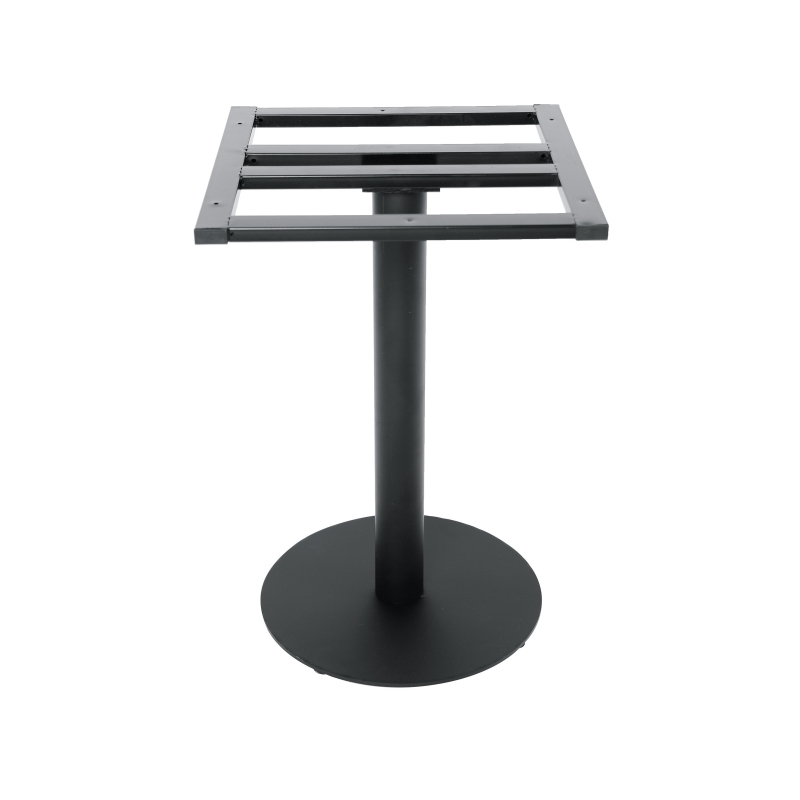 Base de table ronde en métal intérieur/extérieur avec revêtement en poudre noire 1