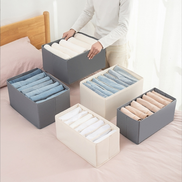 Caja de almacenamiento de ropa de tela Oxford transfronteriza, caja de almacenamiento tipo cajonera, caja de almacenamiento plegable para pantalones y ropa 1