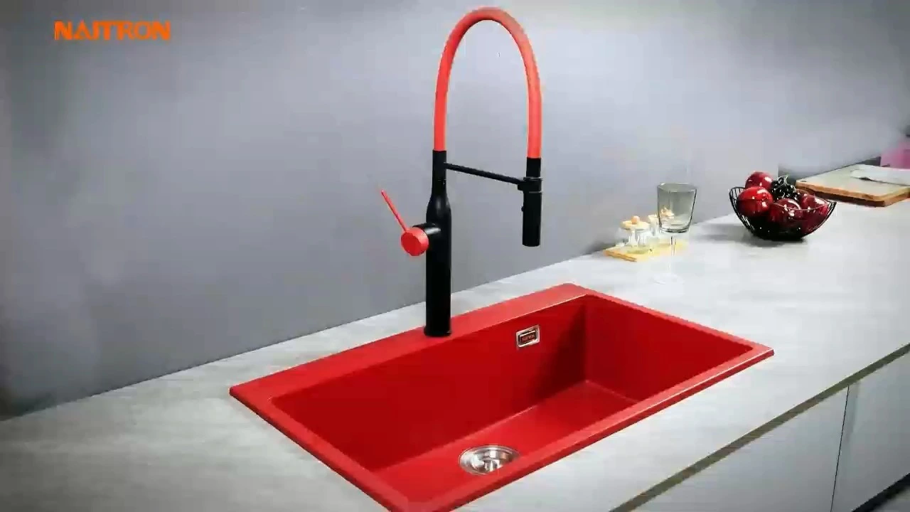 Naitron composite quartz sink，model: MONDW7948，Mondrian minimalist series，used for kitchen sinks 1