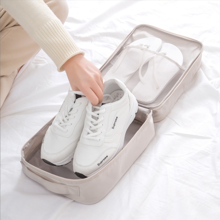 Nueva bolsa impermeable para zapatos para mujer, organizador de almacenamiento de viaje, bolsa para zapatos con asa, bolsa para zapatos con cremallera para deportes al aire libre 1