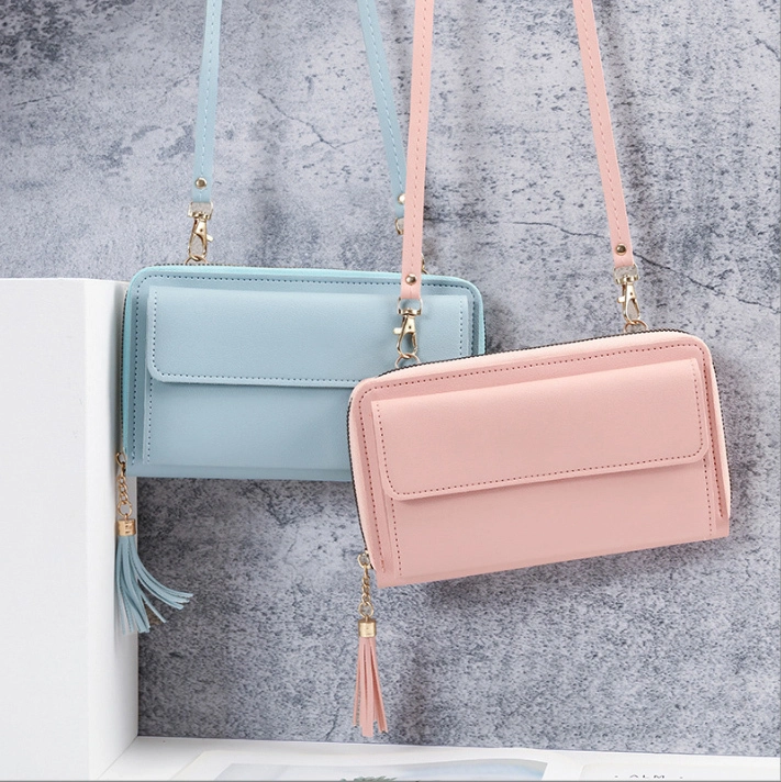 Bagong bag ng mobile phone lady coin purse portable color wallet bag zipper small shoulder crossbody card bag 1