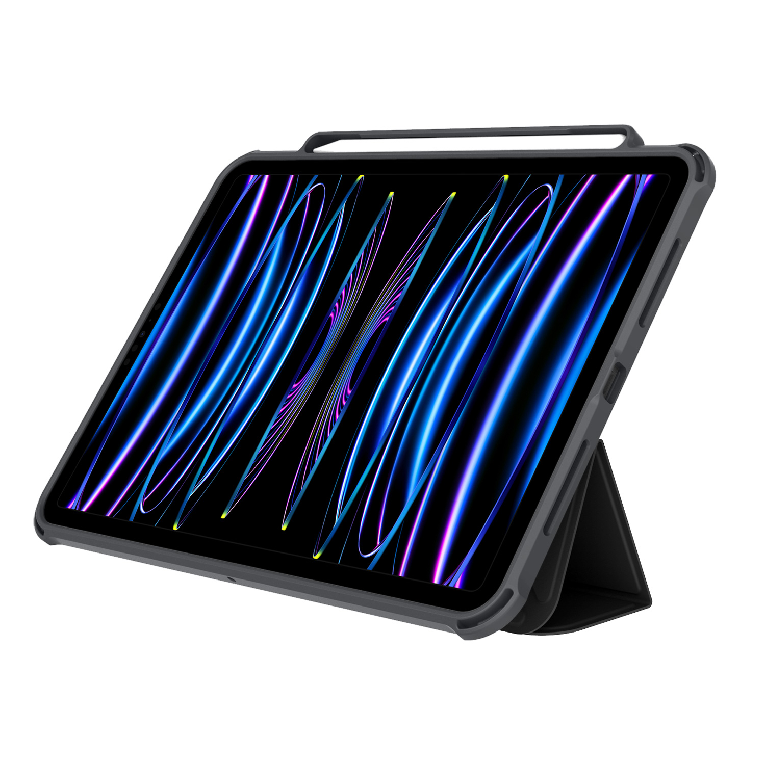 2024 New Arrival Clear 2.0mm PC TPU Four Corner Airbag Shockproof Smart Cover iPad Leather Case For iPad Air 10.9 inch 6/5/4th 6