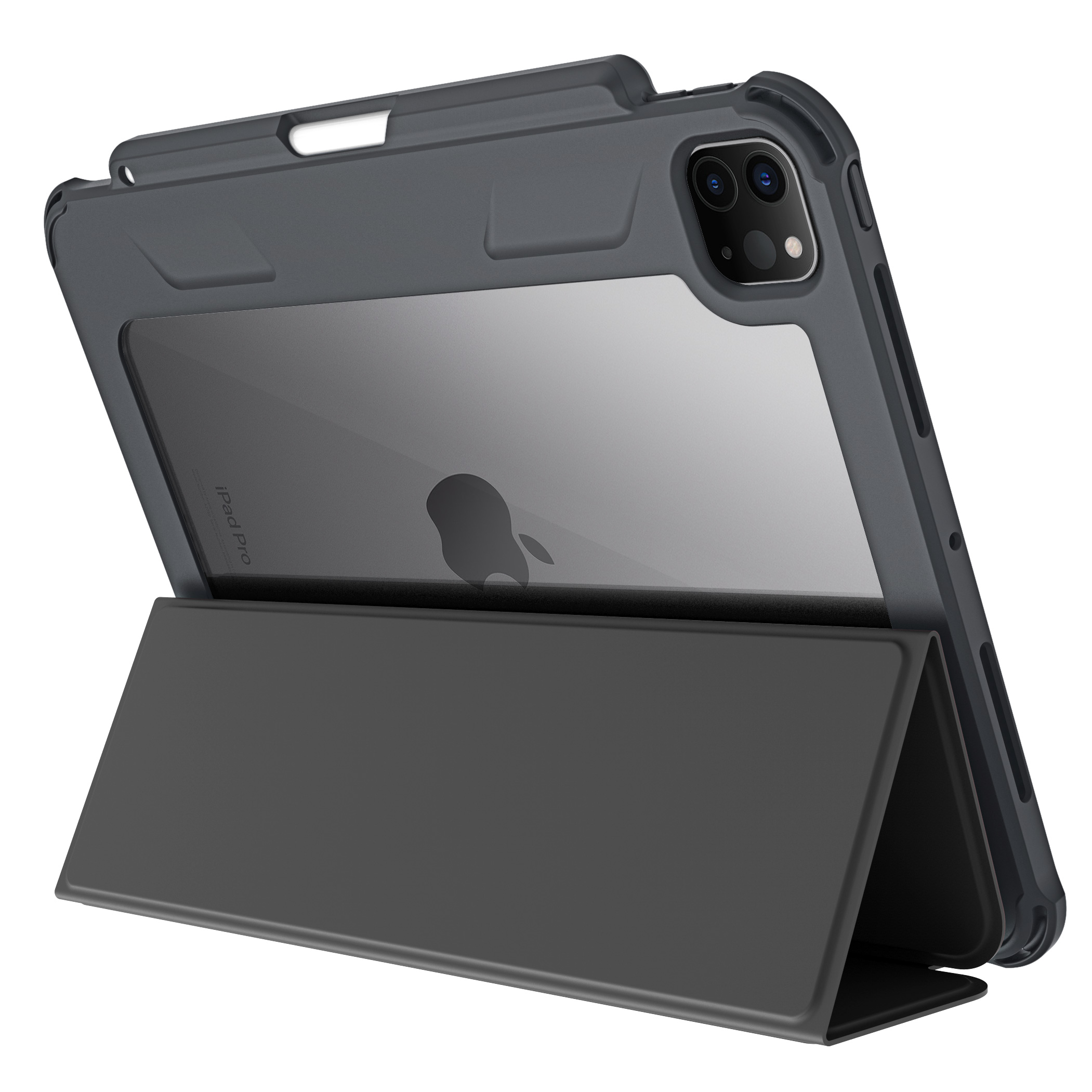 2024 New Arrival Clear 2.0mm PC TPU Four Corner Airbag Shockproof Smart Cover iPad Leather Case For iPad Air 10.9 inch 6/5/4th 1