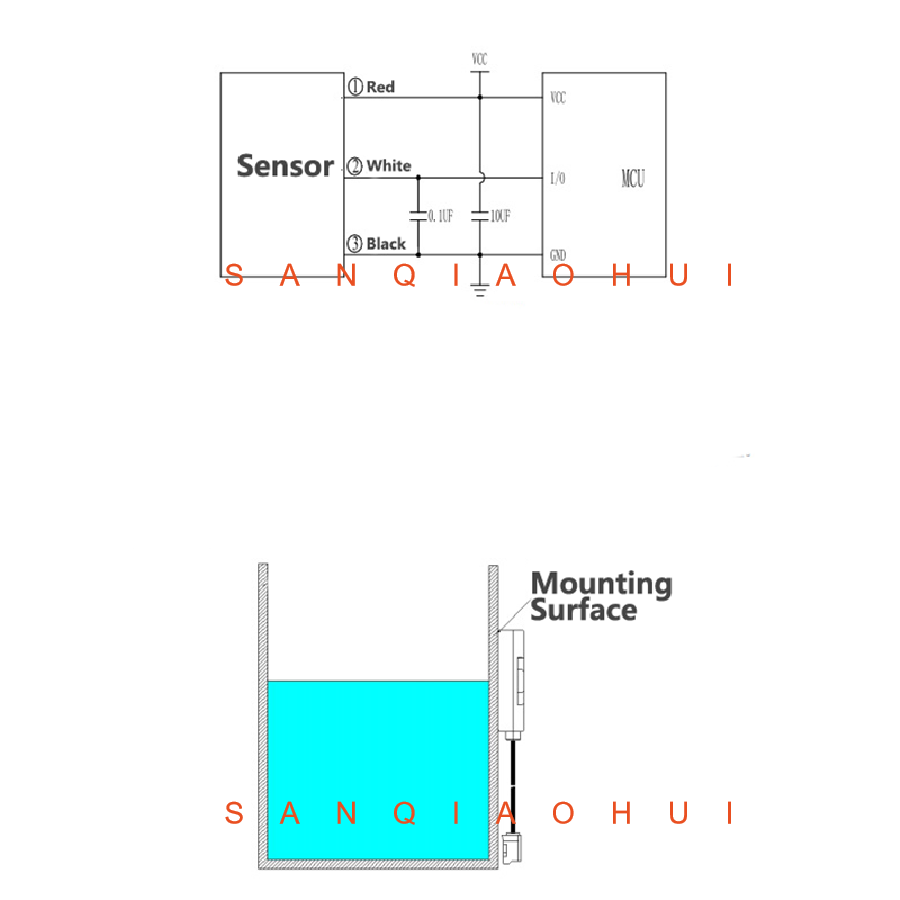 Sanqiaohui Non-Contact Liquid Level Sensor IP67 Waterproof Water Level Detector Capacitive Liquid Proximity Sensor 5