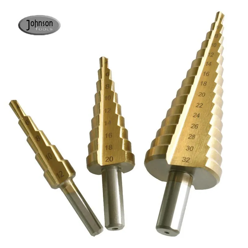 Johnson Tools Venda quente 3pcs HSS 4241 Hex Shank Straight Step Core Brocas para metal 1