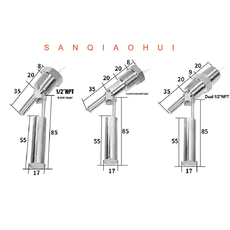 SANQIAOHUI Horizontal installation Stainless Steel Liquid Level Switch 2