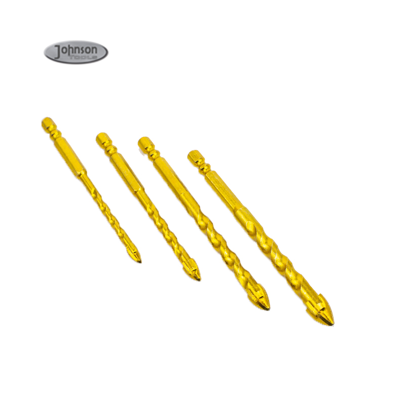Johnson Tools Broca triangular 6 8 10 12 mm Vidrio totalmente cerámico Hormigón Cemento Pared Taladro eléctrico manual Perforador para azulejos Taladro giratorio Cabezal giratorio 6