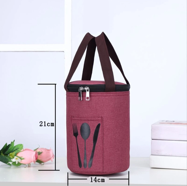 Novo saco de almoço isolado redondo acampamento comida fresca saco de piquenique dobrável à prova dwaterproof água saco refrigerador 1