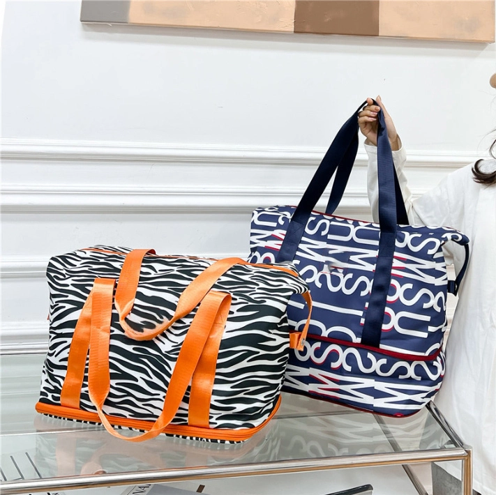 Popular fim de semana saco de fitness impresso viagem moda duffle saco esporte verão ombro natação saco 1