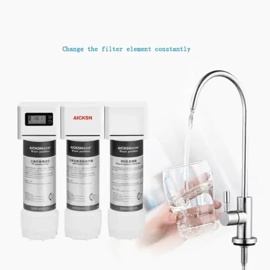 Filtri dell'acqua UF a grande flusso a 3 fasi H3-Y03 per la purificazione domestica dell'acqua potabile AICKSN 1