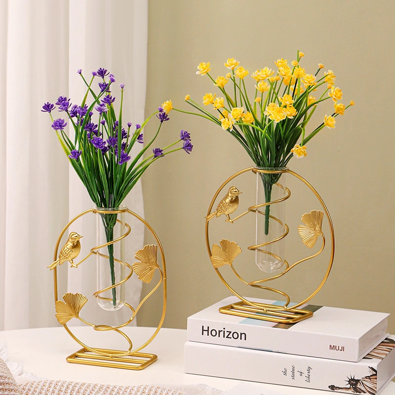 Florero hidropónico europeo, arreglo de flores, hierro para decoración del hogar 1