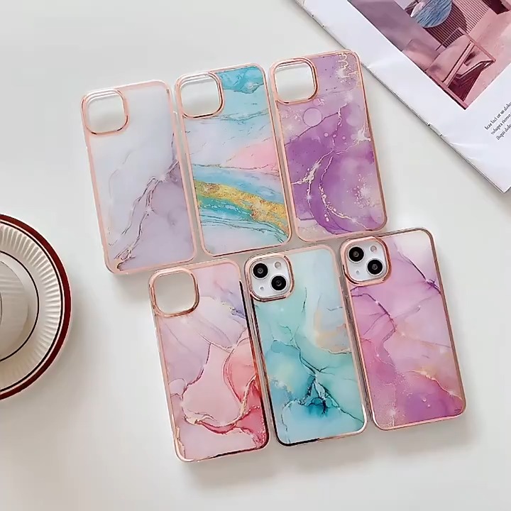 2024 Premium Protective Samsung Galaxy S24 Phone Case Electroplated Marble IMD Design Anti-Scratch & Antifingerprint Mobile Phone Cover 1