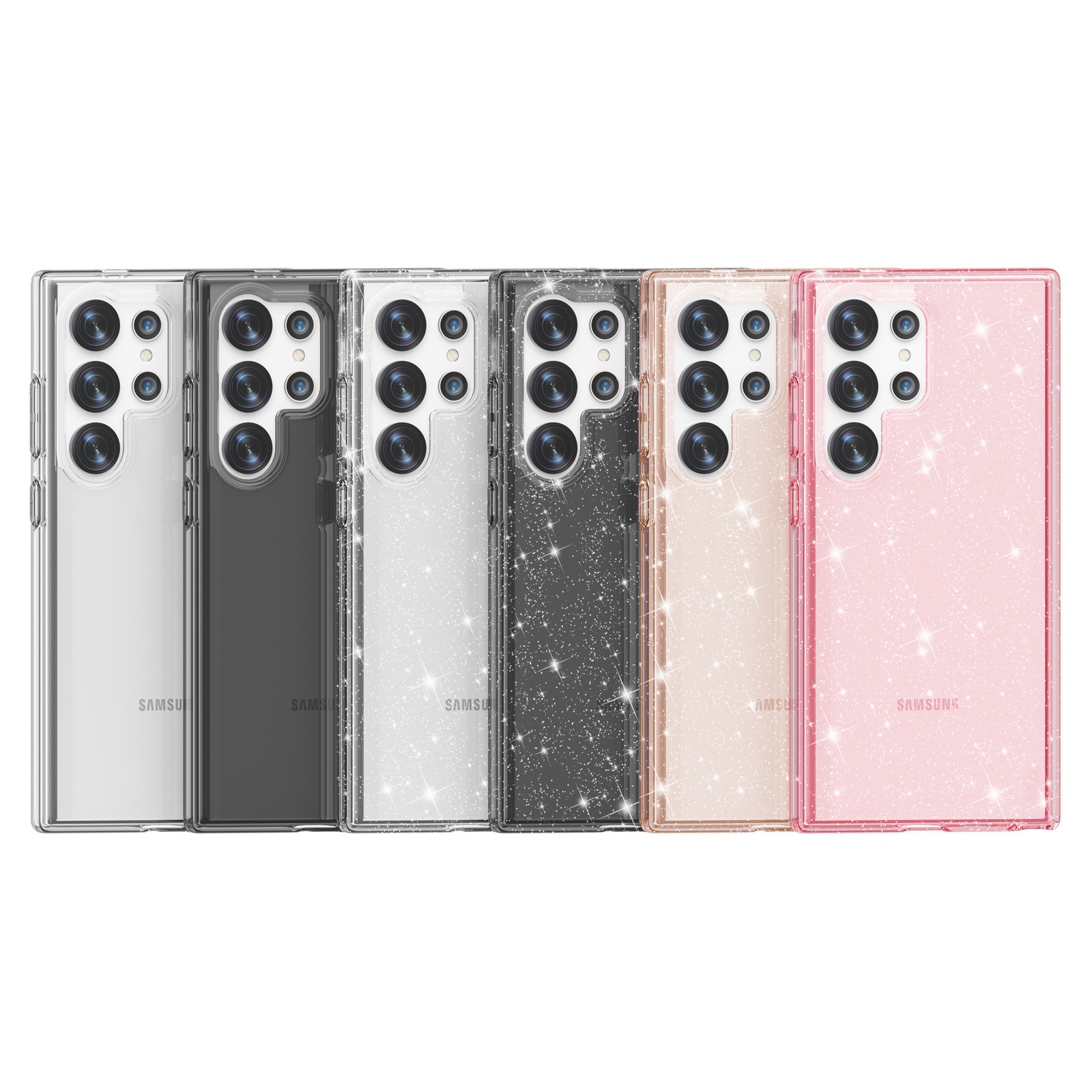 2024 Samsung Phone Case with Glitter Shockproof Protection Precise Key Case Hole Positioning For Samsung S24 High Transmittance Bling Anti-Drop Air Cushion Samsung S24 Case 2