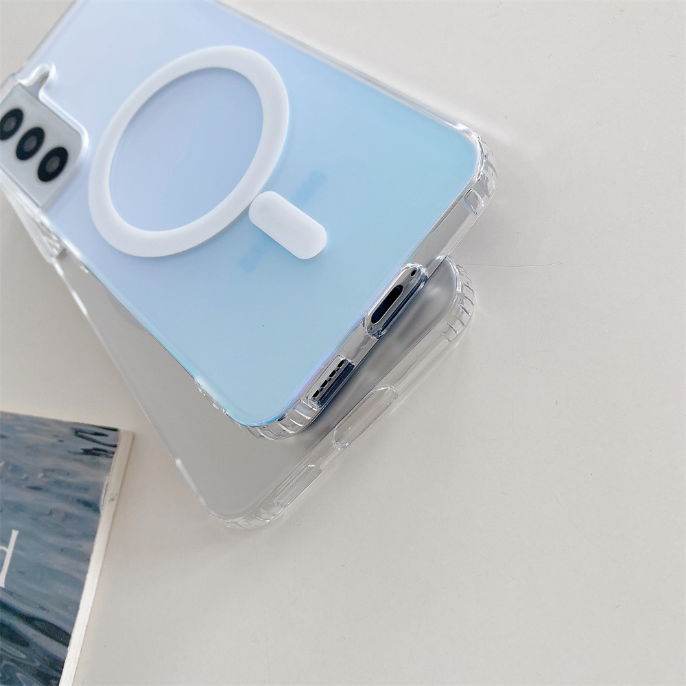 Vente chaude Couleur éblouissante IMD Coque de téléphone portable pour Samsung Galaxy S24 Protection vibrante et élégante Coque transparente antichoc Conception magnétique IMD Construction en PC TPU 18