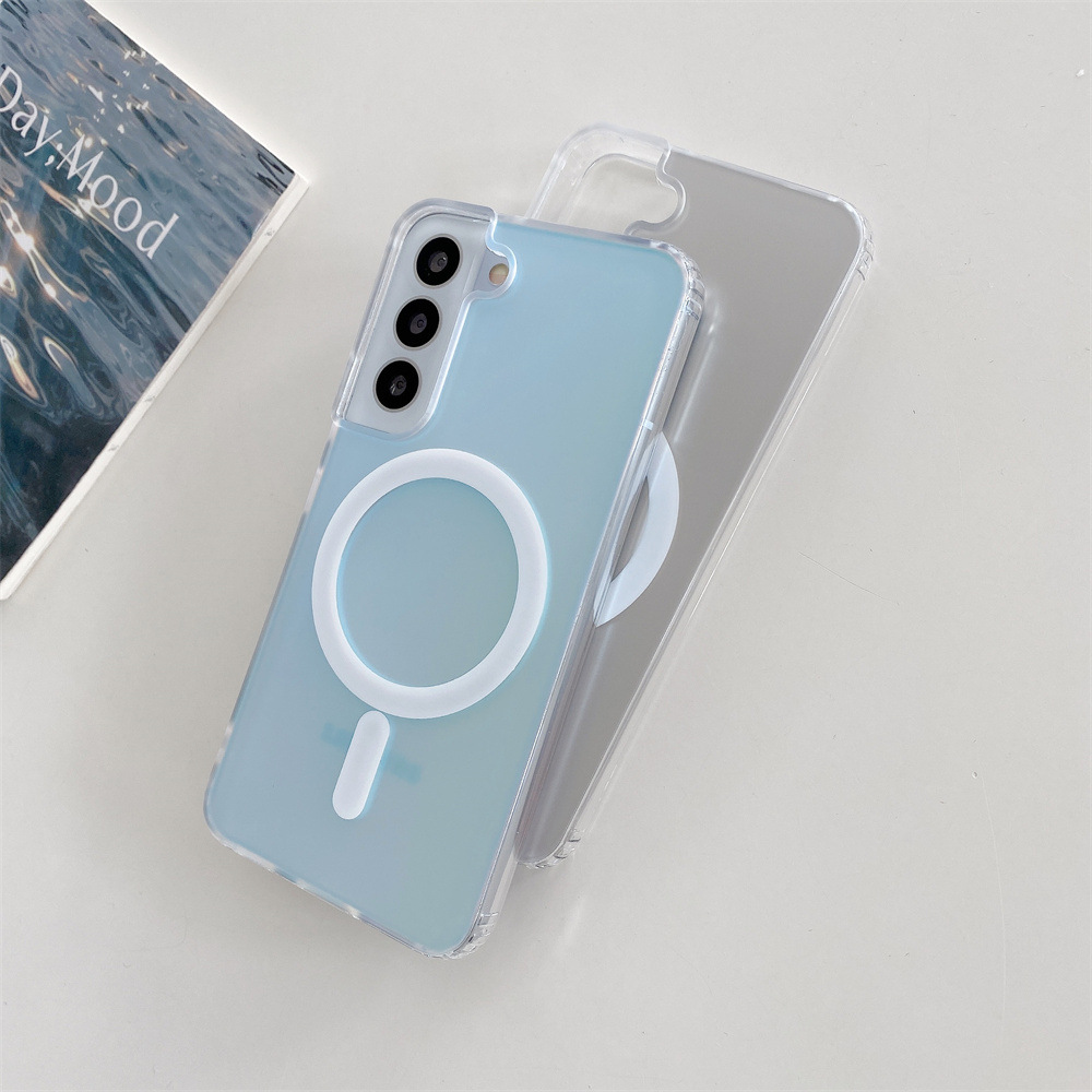 Vente chaude Couleur éblouissante IMD Coque de téléphone portable pour Samsung Galaxy S24 Protection vibrante et élégante Coque transparente antichoc Conception magnétique IMD Construction en PC TPU 15