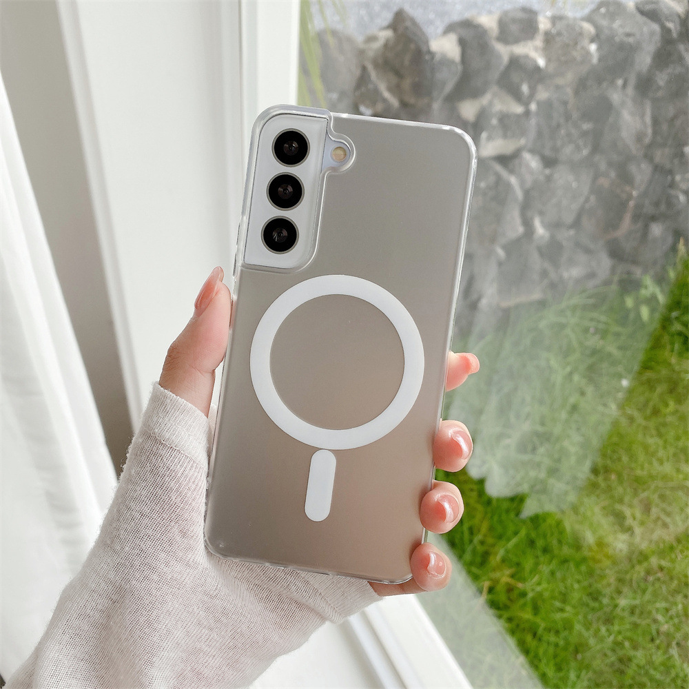 Vente chaude Couleur éblouissante IMD Coque de téléphone portable pour Samsung Galaxy S24 Protection vibrante et élégante Coque transparente antichoc Conception magnétique IMD Construction en PC TPU 14