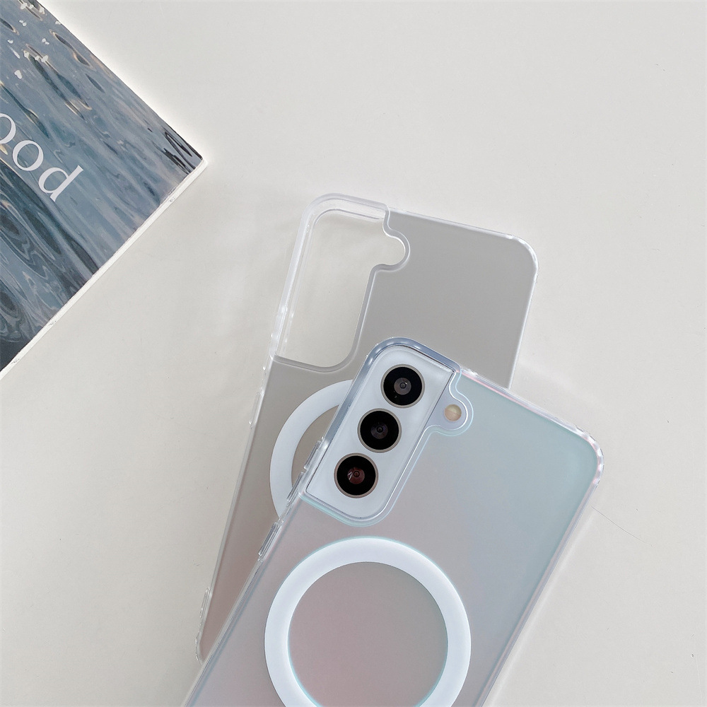 Vente chaude Couleur éblouissante IMD Coque de téléphone portable pour Samsung Galaxy S24 Protection vibrante et élégante Coque transparente antichoc Conception magnétique IMD Construction en PC TPU 12