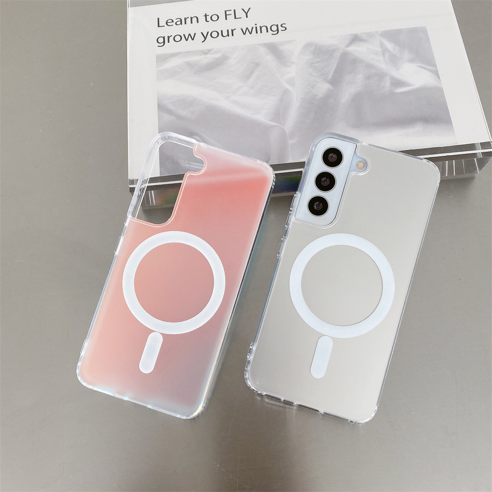 Vente chaude Couleur éblouissante IMD Coque de téléphone portable pour Samsung Galaxy S24 Protection vibrante et élégante Coque transparente antichoc Conception magnétique IMD Construction en PC TPU 8