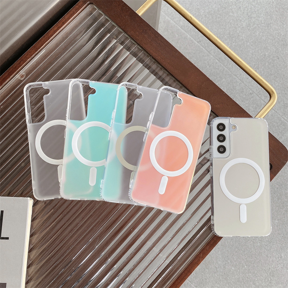 Vente chaude Couleur éblouissante IMD Coque de téléphone portable pour Samsung Galaxy S24 Protection vibrante et élégante Coque transparente antichoc Conception magnétique IMD Construction en PC TPU 3