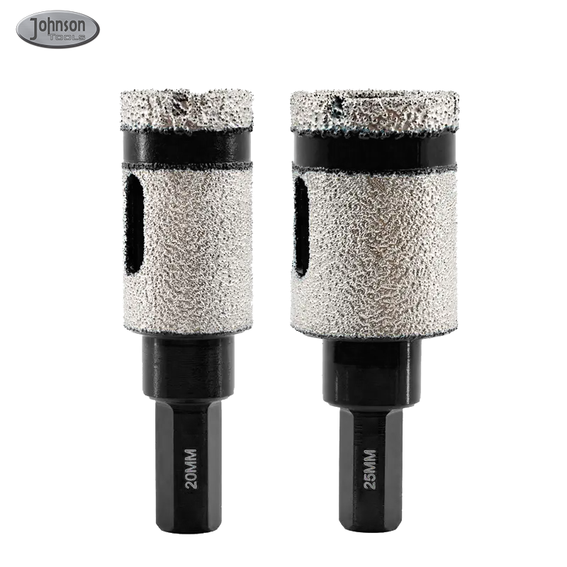 Johnson Tools 20/25mm  Diamond Finger Milling Bit with Triangle Shank for Porcelain Tile Ceramic Stone Granite Marble 1