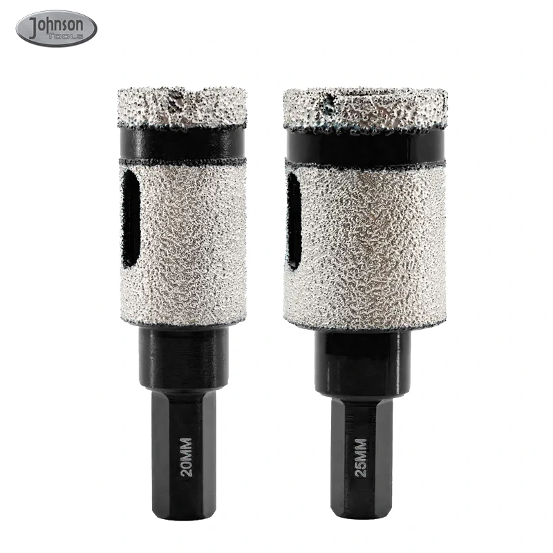 Punta diamantata a dito diamantato Johnson Tools da 20/25 mm con gambo triangolare per piastrelle in gres porcellanato, pietra ceramica, granito, marmo 1