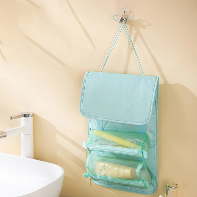 Nova mulher rosa lavagem maquiagem saco de viagem à prova dwaterproof água claro saco cosmético portátil moda cuidados com a pele saco de higiene pessoal 1