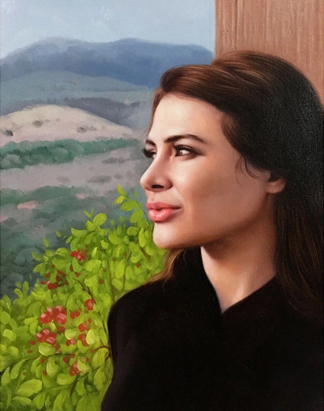 Handgemaakte hoge kwaliteit vrouw portret kunst olieverfschilderij AP001 op canvas voor cadeau 1