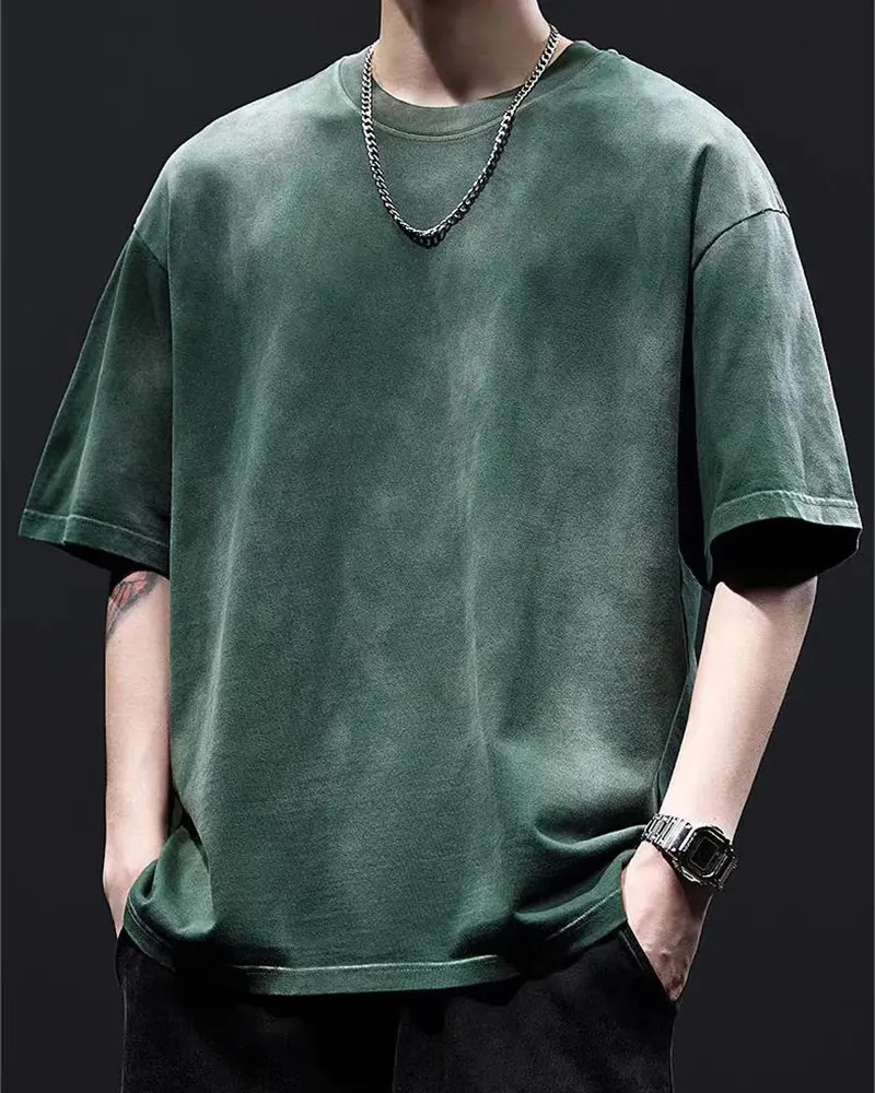 Acid Wash Shirts Factory Drop Shoulder Sleeves 2