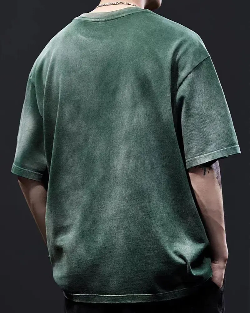 Acid Wash Shirts Factory Drop Shoulder Sleeves 3