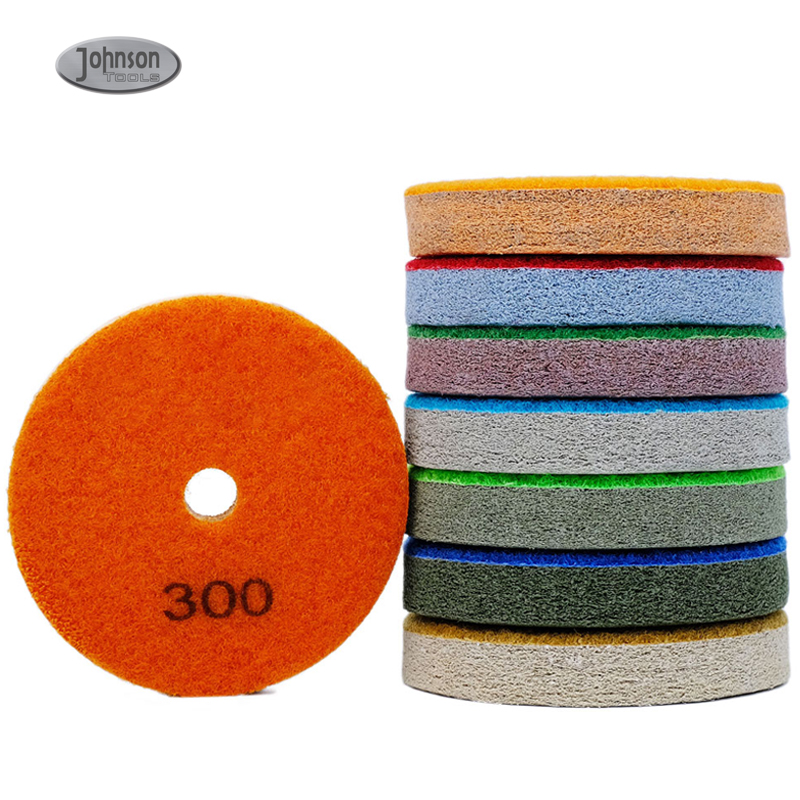 Johnson Tools 4 Diamond Sponge Fiber Polishing Pad 300-10000 Grit - Polishing Tile Stone Marble Concrete Ceramics Glass 3