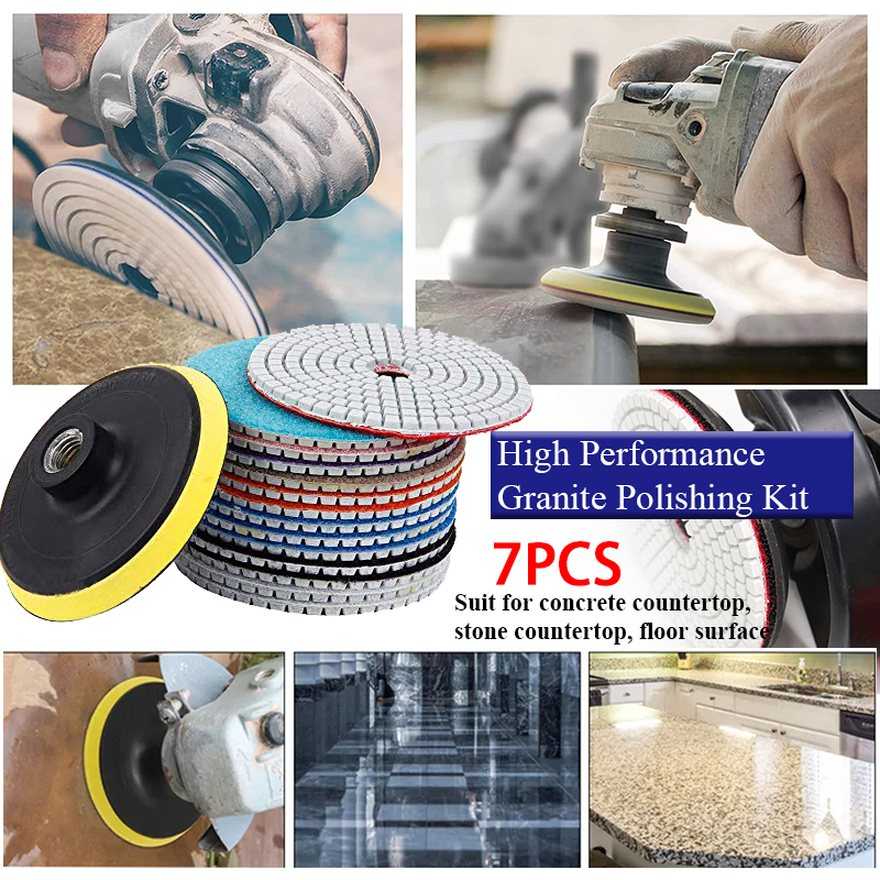 Johnson Tools 4-inci 100mm 7 langkah pad penggilap basah berlian untuk terazo granit kuarza 4