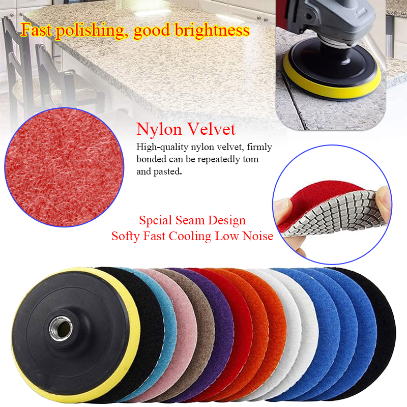 Johnson Tools 4-inci 100mm 7 langkah pad penggilap basah berlian untuk terazo granit kuarza 7