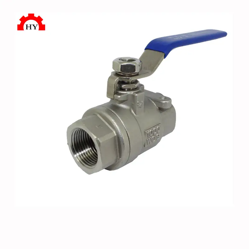 Stainless Steel Ss Two Way 2pc Ball Valve DN10 DN15 DN20 DN50 BSP NPT Female CF8 SS304 1000WOG Full Bore 1