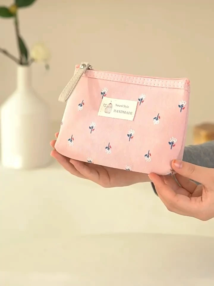 Bolsa de maquiagem de lona bolsa de caneta bolsa de armazenamento de produtos de higiene pessoal para meninas 1
