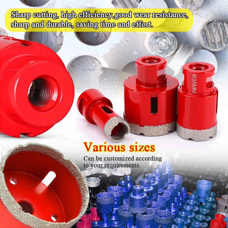 Johnson Tools Saiz Berbeza Jubin Pateri Vakum Gergaji Lubang Gerudi Berlian Kering Bit Teras untuk Seramik Porselin Jubin 5