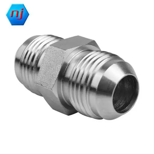 NJ Hydraulikadapter JIC-Stecker auf JIC-Stecker, Kohlenstoffstahl, gerade Serie 2403 1