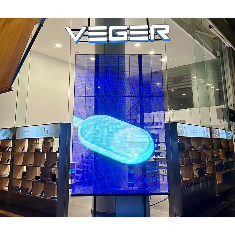 Pantalla de publicidad de panel LED transparente para KTV/Nightbar/Competing Mall 7