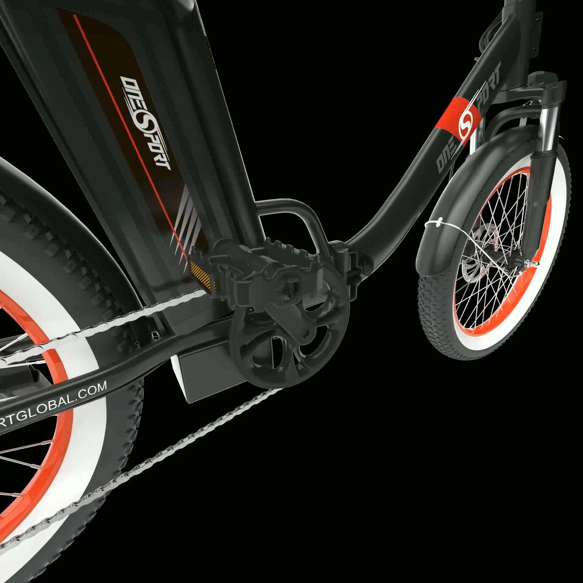 Bicicleta eléctrica plegable OneSport OT16-2 de 250 W con aplicación bluetooth & 1