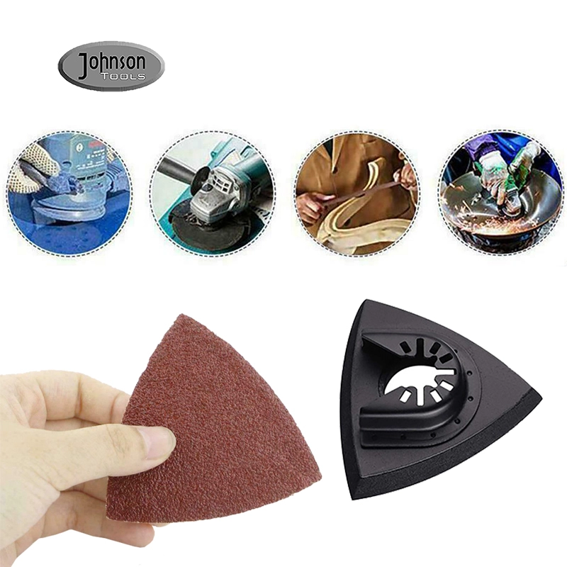 Johnson Tools 80mm 60/80/100/120/240 Grits Oscilantes Gancho e Loop Lixar Folhas de Papel Triângulo 1