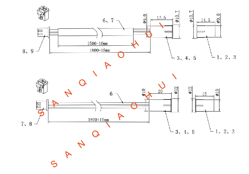Sanqiaohui NO מגעים לדלת חלון מגנטי מתג אבטחה אזעקה 3