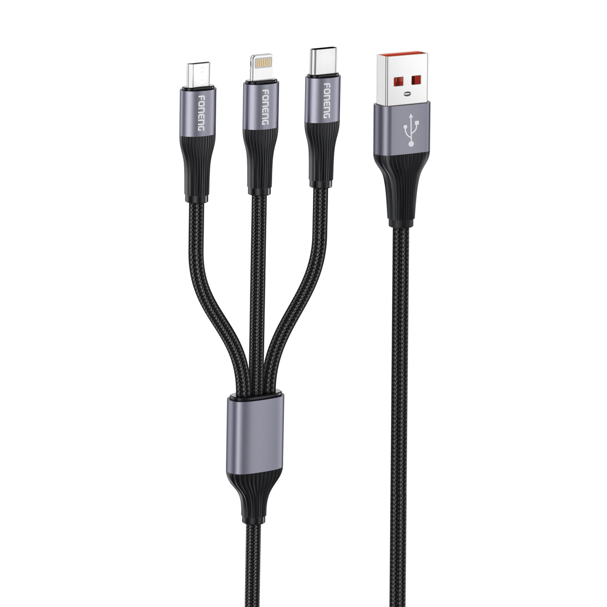 FONENG USB-Kabel Schnellladedatenkabel Datenübertragung USB-Kabel X112 1