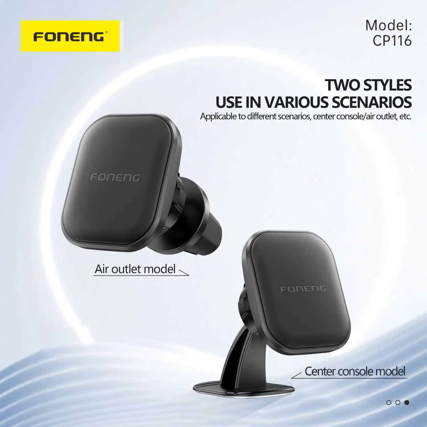 360° Rotation Both Mobile Car Phone Holder With Magnet Sheet CP116 21