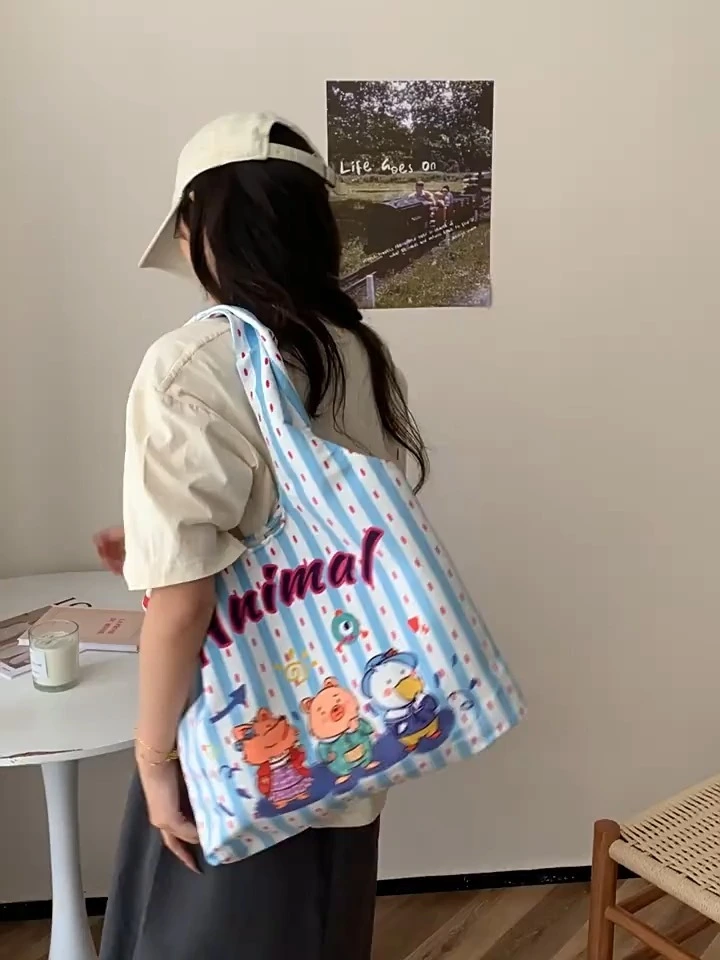 Beg Tote Kanvas Beg bahu silang badan pelajar 1