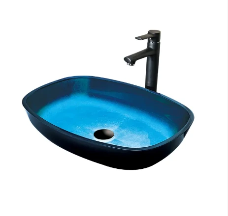 Cheap modern design glass art basin countertop design bathroom glass art hand wash basin 1