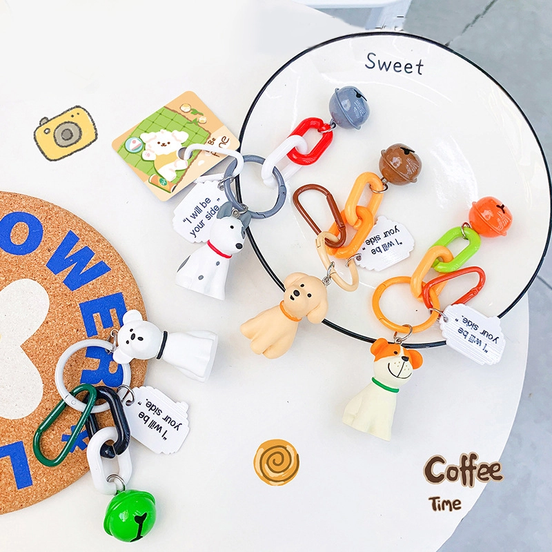 Latte bagel series keychain repair dog forever keychain accessories resin bell pendant 1